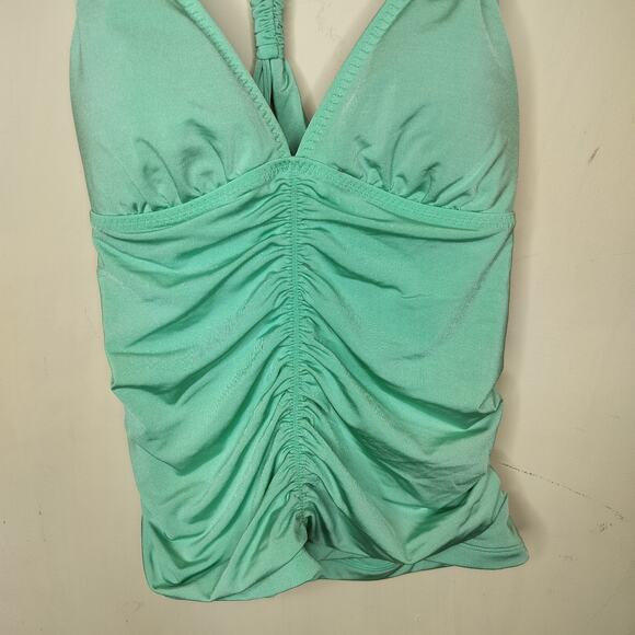 Athleta Aqualuxe Tankini Swim Top Seafoam Tie Back - Picture 2 of 8